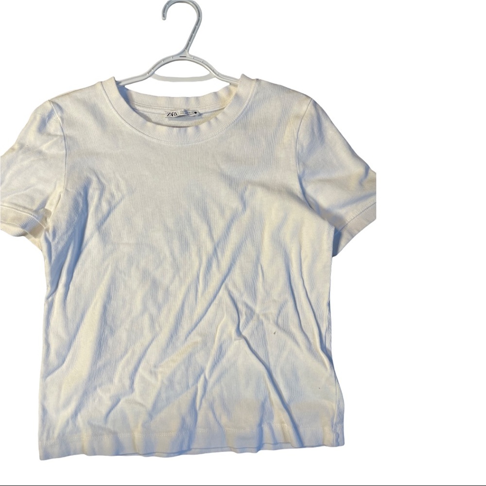 Zara Thick cotton White T-Shirt size M